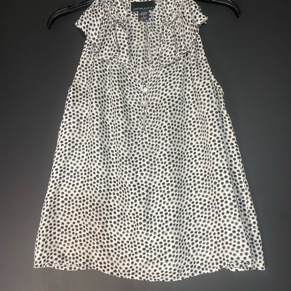 Cynthia Rowley Black and White Polka Dot Blouse